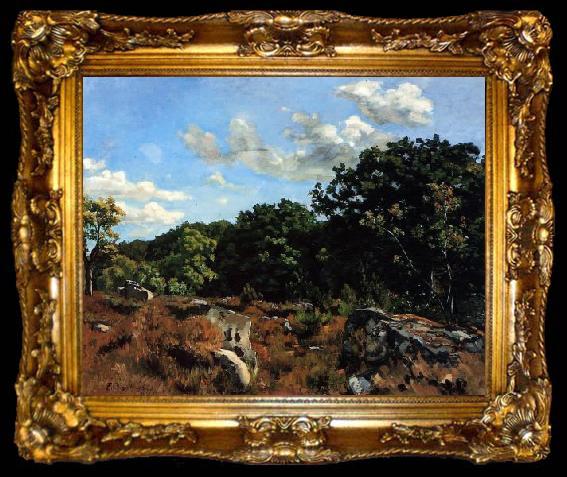 framed  Frederic Bazille Landscape at Chailly, ta009-2